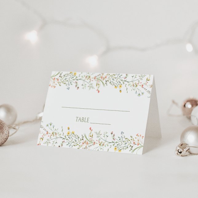 Tarjeta De Asiento Delicate Meadow Wild Flower Spring Wedding (Subido por el creador)