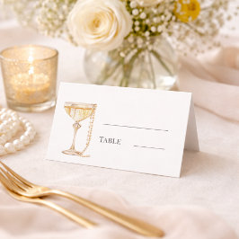 Tarjeta De Asiento Desayuno Brunch Nupcial con Prosecco Pearl