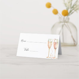 Tarjeta De Asiento Desayuno con champán y brindis para la novia