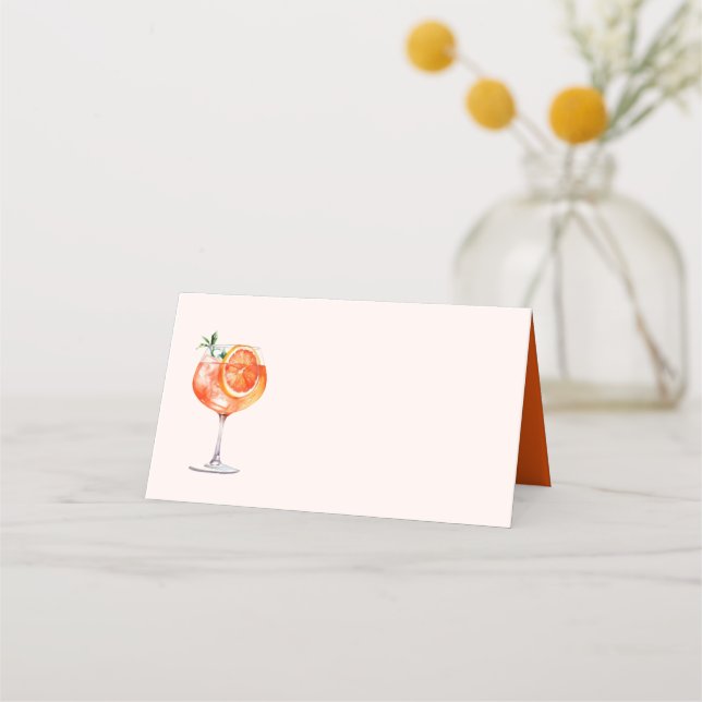 Tarjeta De Asiento Despedida de soltera con Aperol Spritz acuarela (Anverso)
