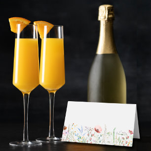 Tarjeta De Asiento Despedida de soltera de flores silvestres