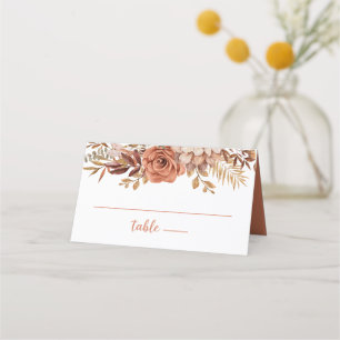 Tarjeta De Asiento Detalles del Boda Boho Autumn Terracotta