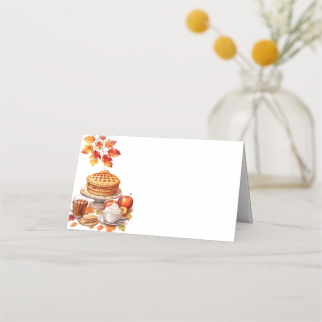 Tarjeta De Asiento Día de Acción de Gracias (Anverso)