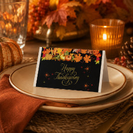 Tarjeta De Asiento Día de Acción de Gracias Cosecha de Otoño