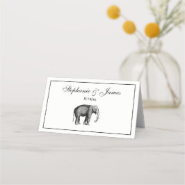 Tarjeta De Asiento Dibujo Antiguo de Elefante