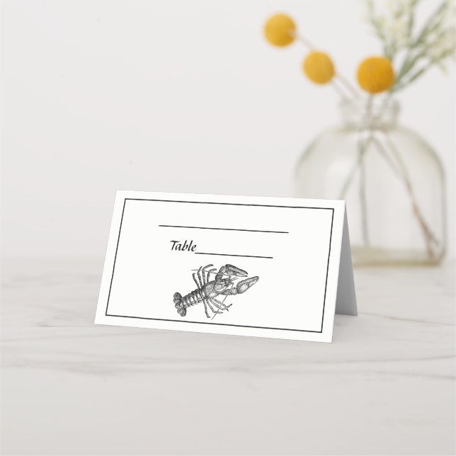 Tarjeta De Asiento Dibujo de la langosta #1 (Anverso)