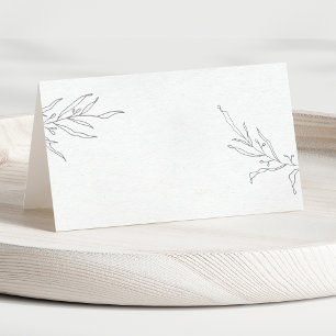Tarjeta De Asiento Dibujo elegante de hojas de follaje botánico