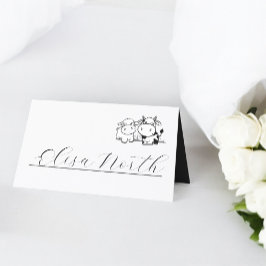Tarjeta De Asiento Dijimos Que Yo Moo Boda Minimalista