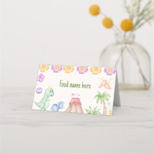 Tarjeta De Asiento Dinosaur Tent Place Card Birday Baby Shower