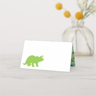 Tarjeta De Asiento Dinosaurio lindo Baby Shower Dino Blue and Green B
