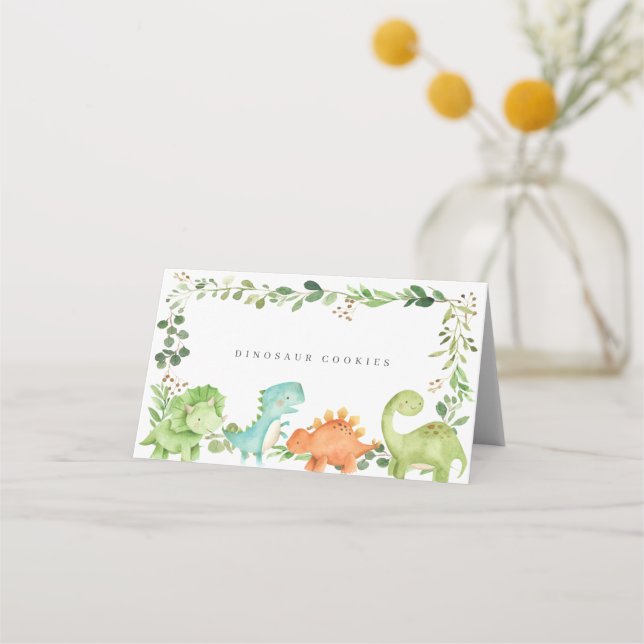 Tarjeta De Asiento Dinosaurs Buffet Food Labels (Anverso)