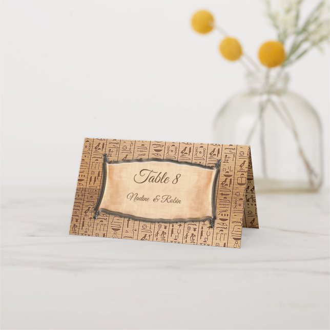 Tarjeta De Asiento Diseño egipcio, islámico, árabe y africano moderno (Anverso)