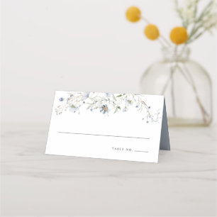 Tarjeta De Asiento Diseño floral Azul claro   Ducha nupcial o Boda
