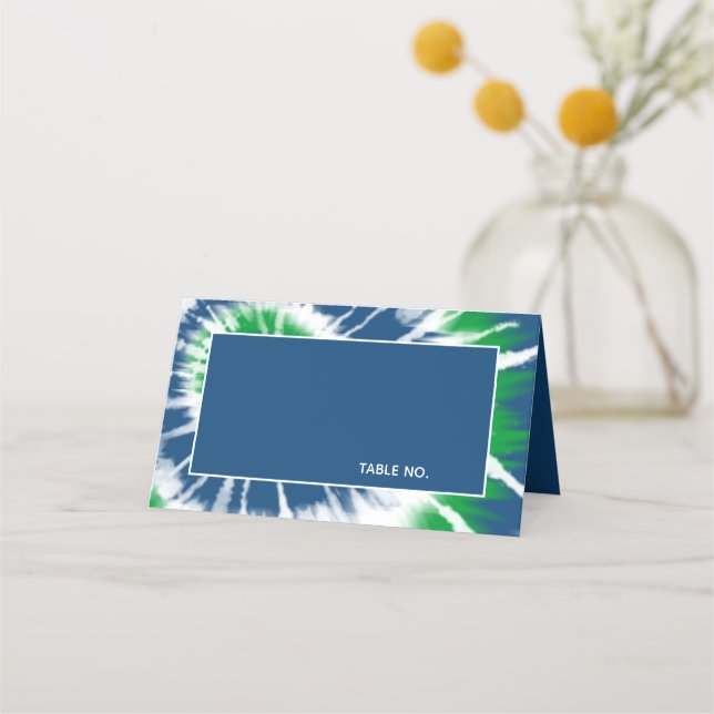 Tarjeta De Asiento Diseño personalizado de tinte azul y verde (Anverso)