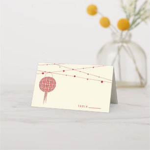 Tarjeta De Asiento Doble felicidad Linternas rojas Moda Boda chino