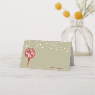 Tarjeta De Asiento Doble felicidad Linternas rojas Moda Boda chino