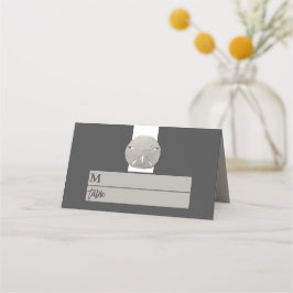 Tarjeta De Asiento Dólar de arena solitaria - Gris carbonero - Boda e