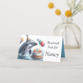 Tarjeta De Asiento Dolphin Birthday