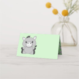 Tarjeta De Asiento Donkey Baby Shower Green