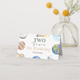 Tarjeta De Asiento Dos a la Luna | Decoración del 2º Cumpleaños de Mo