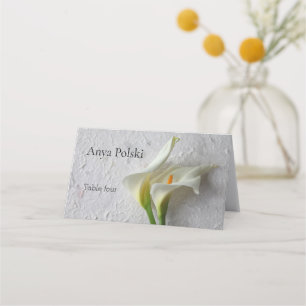 Tarjeta De Asiento Dos lirios de calla frescos