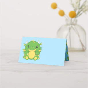 Tarjeta De Asiento Dragon Baby Shower Blue
