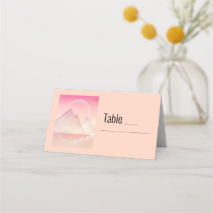 Tarjeta De Asiento Dreamy Pastel Mountain Landscape Boda
