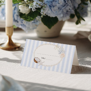 Tarjeta De Asiento Ducha de Novia Costera Suave