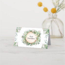 Tarjeta De Asiento Duchas Botánicas Forestales Verdes Rústicas Neutra