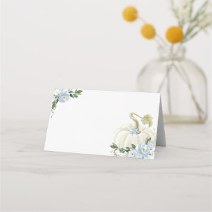 Tarjeta De Asiento Dulce Baby Shower Azul Polvoriento Floral de Calab