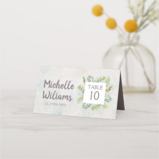 Tarjeta De Asiento Dulce Boda Rústico Eucalyptus Greenery