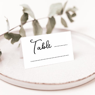 Tarjeta De Asiento Dulce y caprichoso   Boda blanco y negro