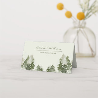 Tarjeta De Asiento Dusky Green Mountain Pine Boda Place Card