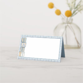 Tarjeta De Asiento Dusty Blue Baby Blocks Blank Food Labels & 