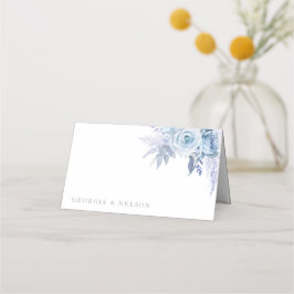 Tarjeta De Asiento Dusty Blue Beautiful Boda floral