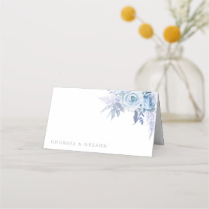 Tarjeta De Asiento Dusty Blue Beautiful Boda floral