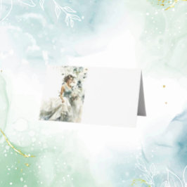 Tarjeta De Asiento Dusty Blue Eucalyptus Greenery Boda