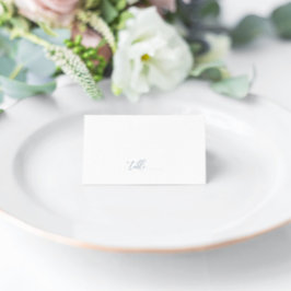 Tarjeta De Asiento Dusty Blue Modern Elegant Wedding Blank Place Card