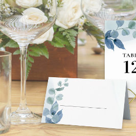 Tarjeta De Asiento Dusty Eucalyptus Watercolor Foliage Boda