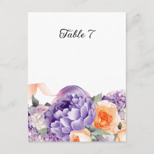 Tarjeta de asiento Dusty Mauve Peach Peony Table