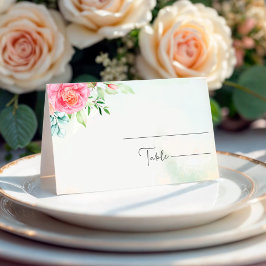 Tarjeta De Asiento Dusty Rosa Floral Boho Boda Place Card