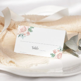 Tarjeta De Asiento Dusty Rosa Rubor Eucalyptus Greenery Boda