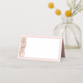 Tarjeta De Asiento Dusty Rose Baby Blocks Blank Food Labels & 