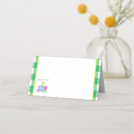 Tarjeta De Asiento EASTER Chick Eggs and bold green check 