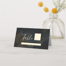 Tarjeta De Asiento Eclipse de Polvo de Estrellas Doradas Boda Celesti