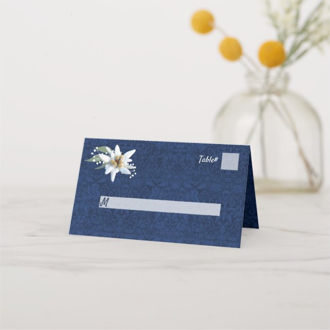 Tarjeta De Asiento Edelweiss Boda Place Card (Anverso)