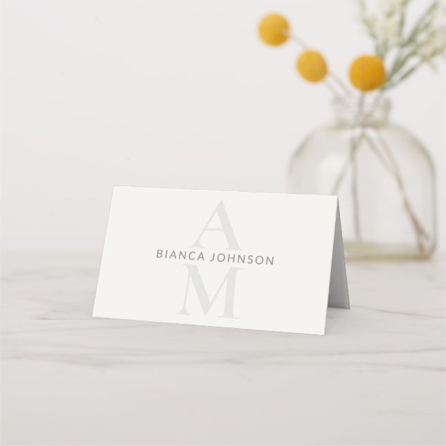 Tarjeta De Asiento Editorial Initial Wedding (Anverso)