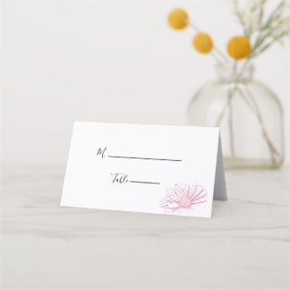 Tarjeta De Asiento Efecto margarita rosado Boda floral