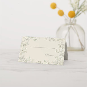 Tarjeta De Asiento El aliento del bebé de la boda blanca elegante