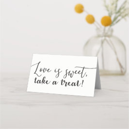 Tarjeta De Asiento El Amor es Dulce Toma un Regalo Escritorio Mesa de